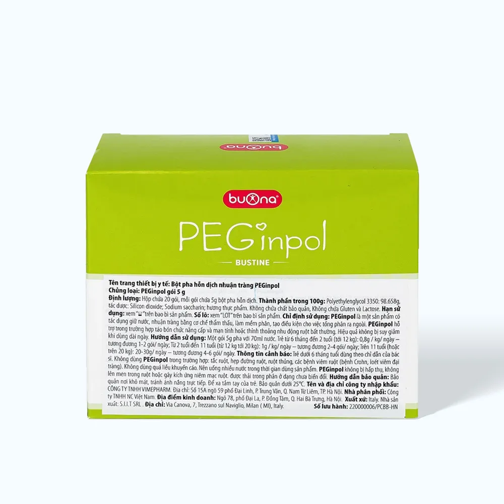 Bột uống Nhuận Tràng BUONA Peginpol (Hộp 20 gói x5g) 3