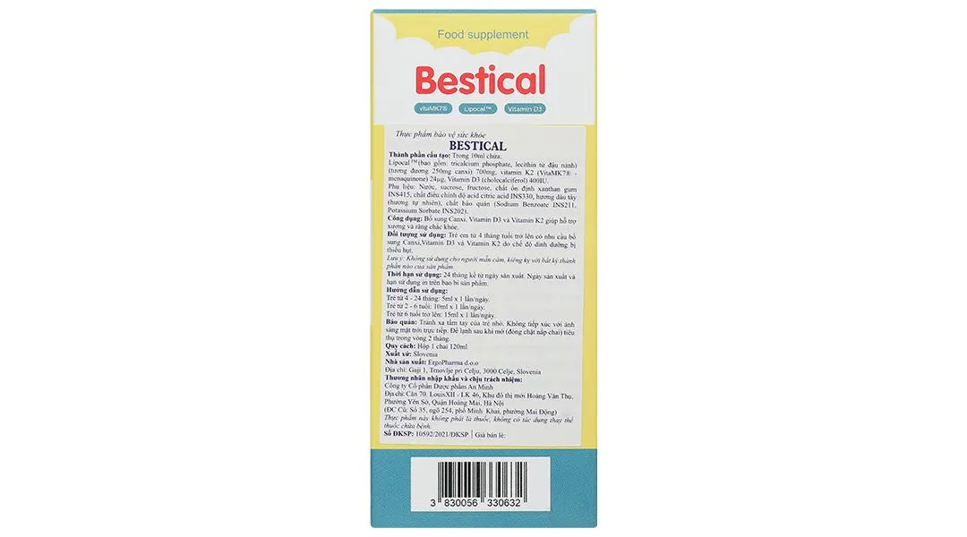 SIRO GIÚP XƯƠNG, RĂNG CHẮC KHỎE BESTICAL ERGOPHARMA 120ML 5