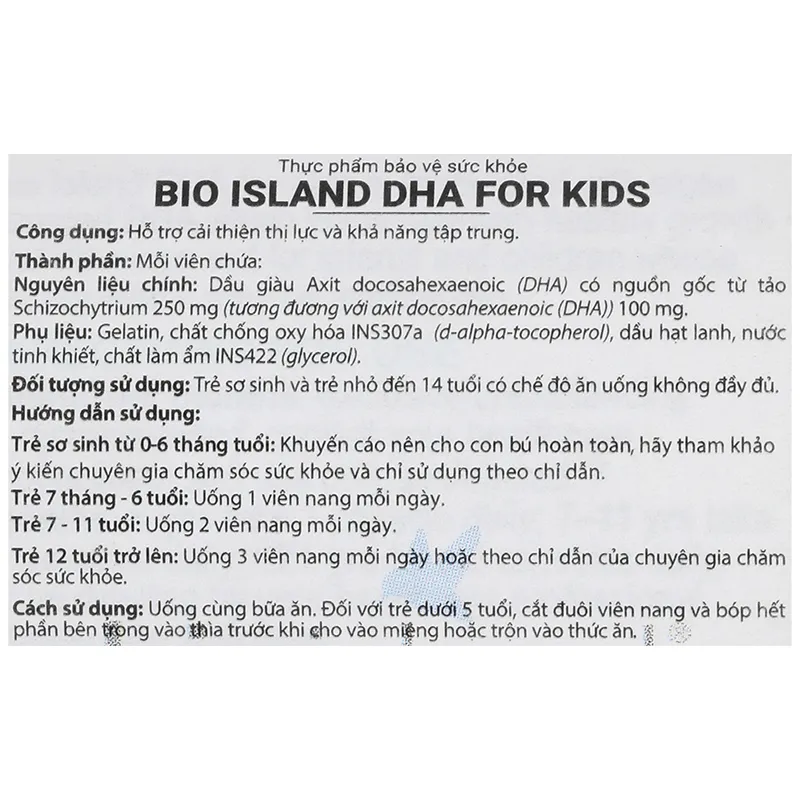 Thực phẩm bảo vệ sức khoẻ: Bio Island DHA For Kids 6