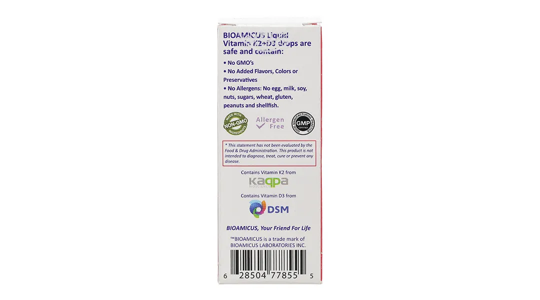 DUNG DỊCH GIÚP XƯƠNG RĂNG TRẺ CHẮC KHỎE BIOAMICUS VITAMIN K2 & D3 10ML 5
