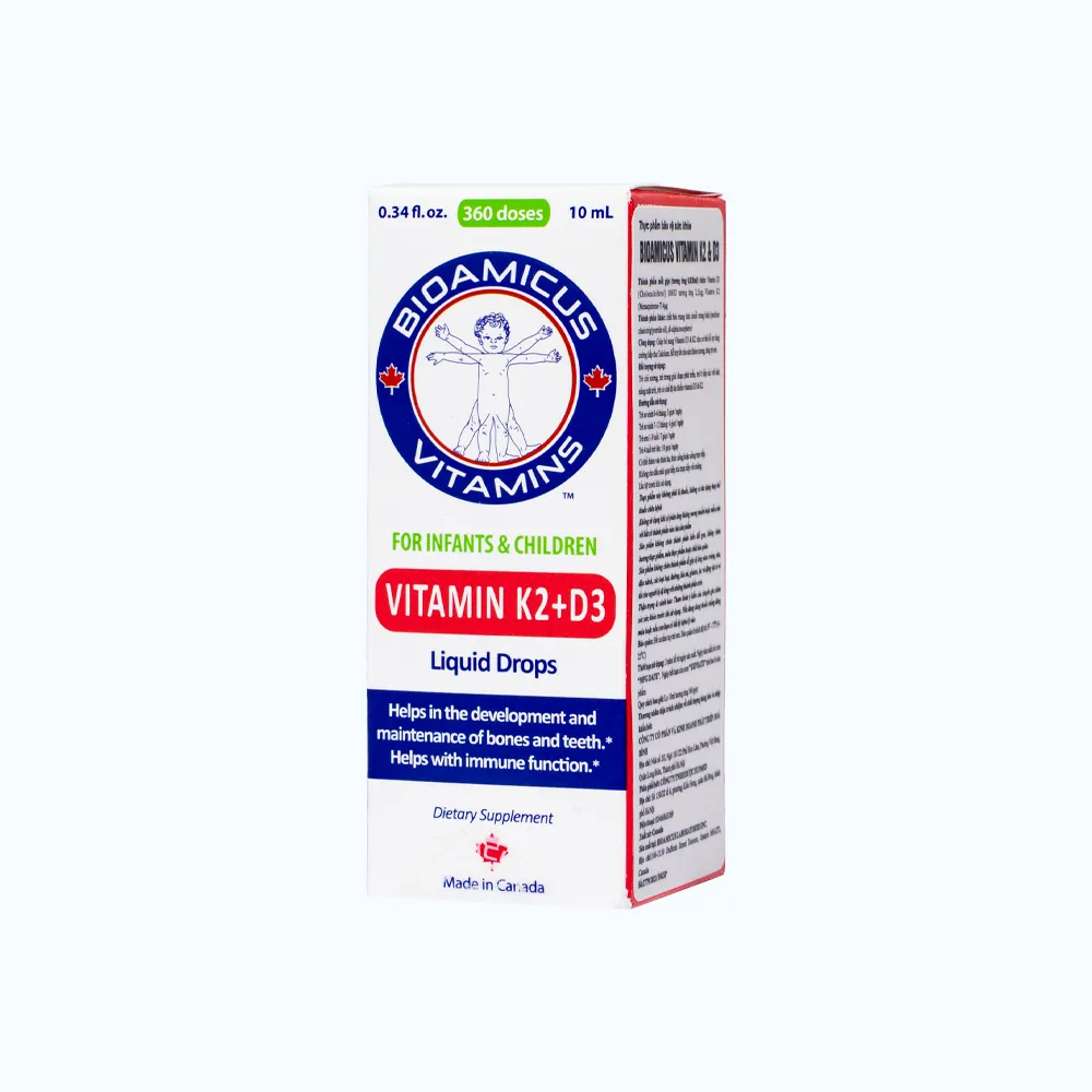 Bioamicus Vitamin K2 & D3 hỗ trợ tốt cho xương, răng của bé (Chai 10ml) 2