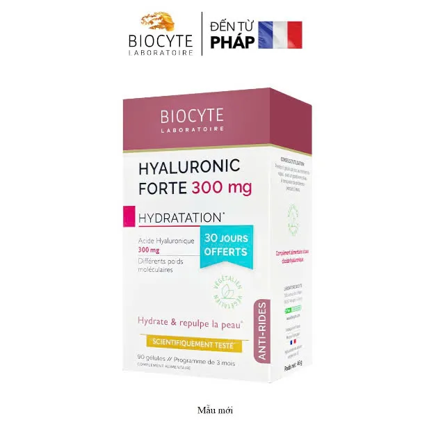 Biocyte Hyaluronic Forte 300mg – Viên Uống Bổ Sung Hyaluronic Acid 90 viên
