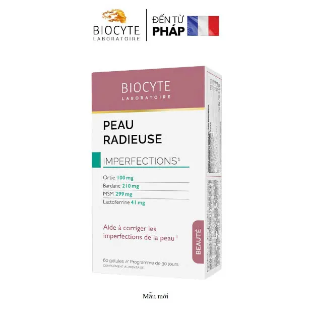 Biocyte Peau Radieuse – Viên Uống Giúp Giảm Mụn 60 viên