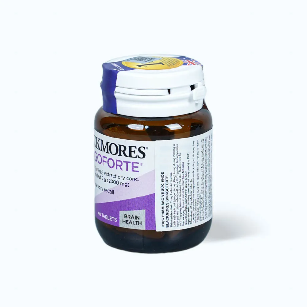 Blackmores Ginkgoforte (Hộp 40 viên) giúp hỗ trợ trí não và trí nhớ 4