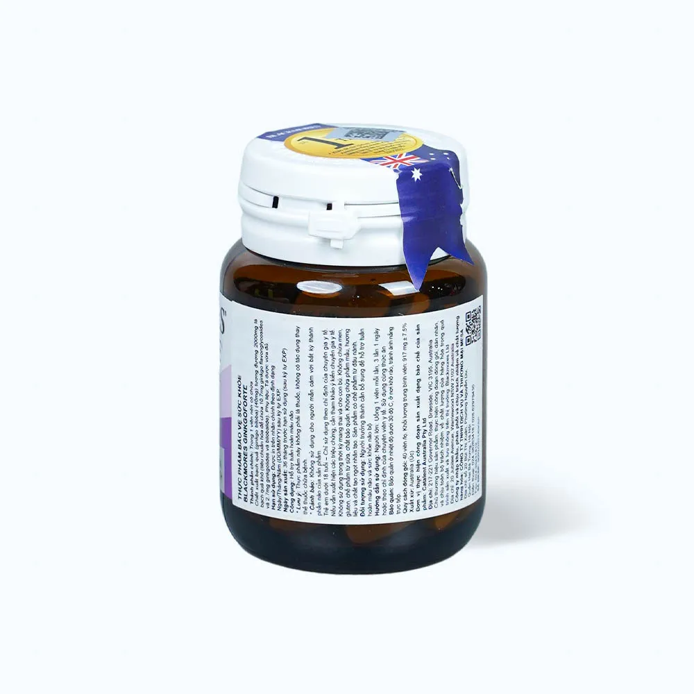 Blackmores Ginkgoforte (Hộp 40 viên) giúp hỗ trợ trí não và trí nhớ 5
