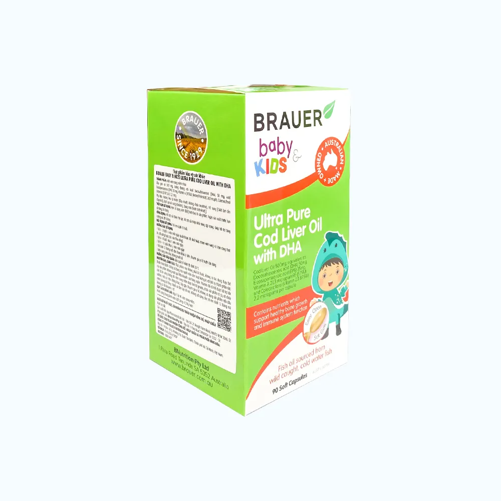Brauer Baby & Kids Ultra Pure Cod Liver Oil with DHA (90 viên) giúp bé tập trung 3
