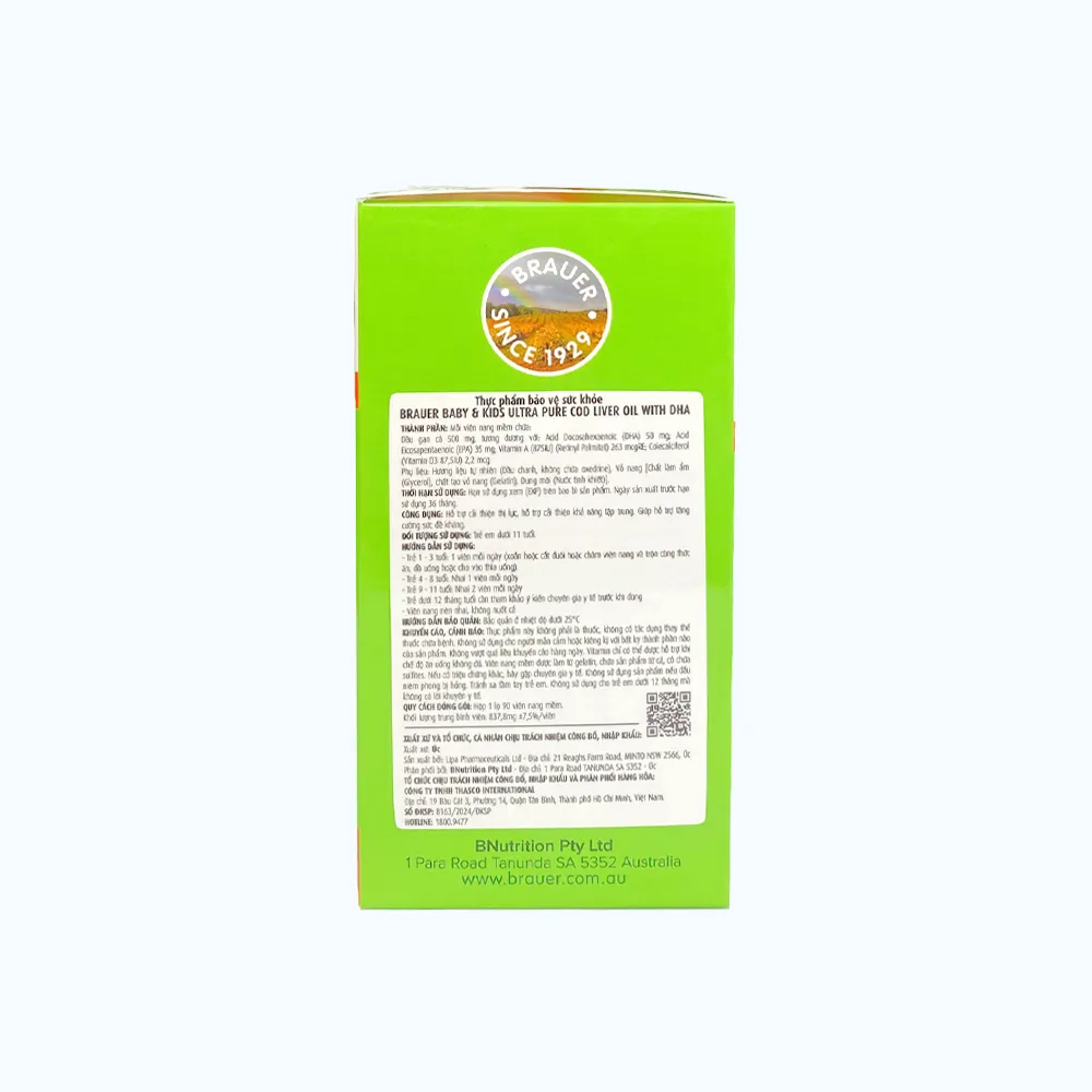 Brauer Baby & Kids Ultra Pure Cod Liver Oil with DHA (90 viên) giúp bé tập trung 4