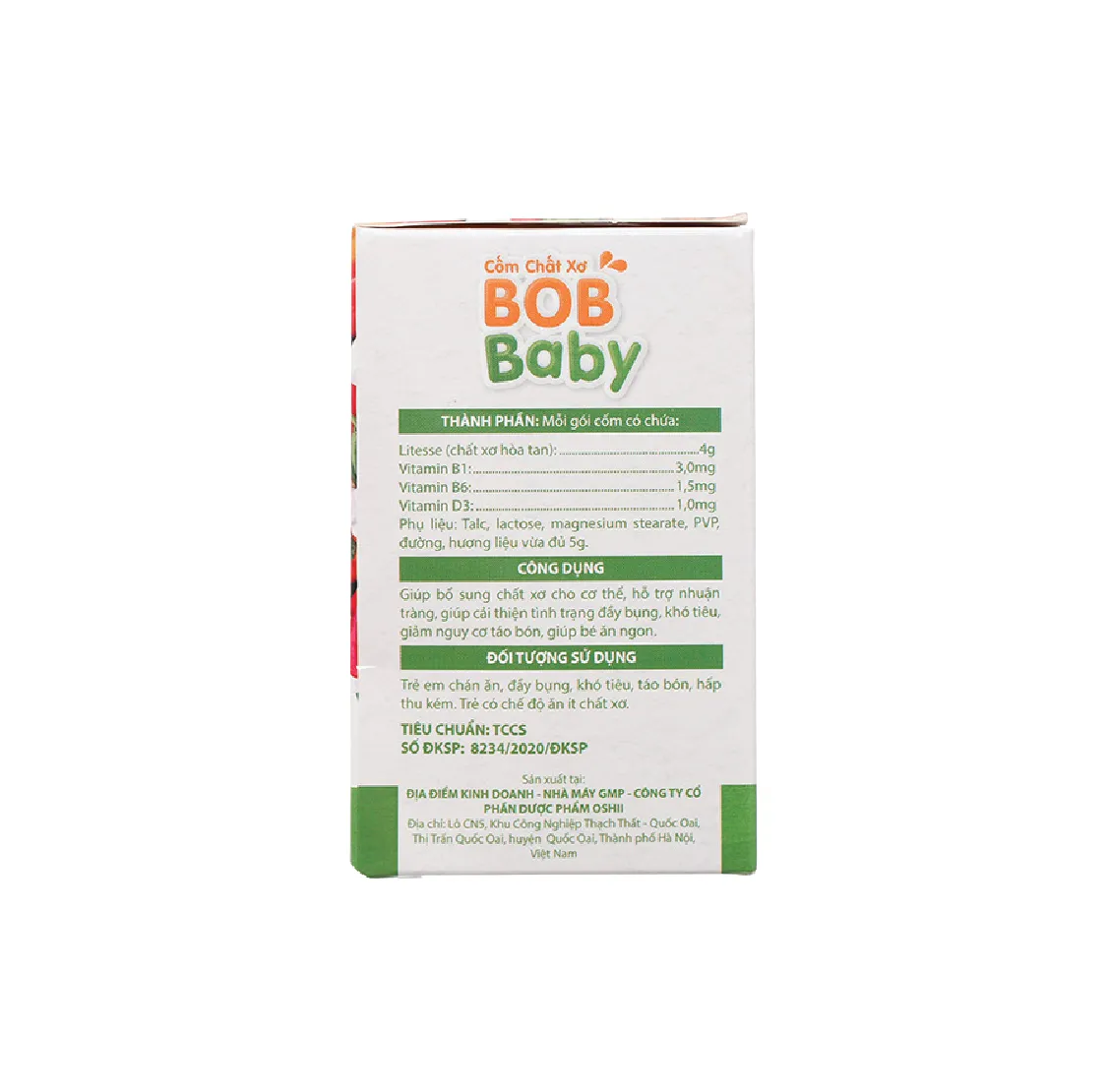 Cốm Chất Xơ BobBaby hỗ trợ bổ sung chất xơ (20 gói x 5g) 4