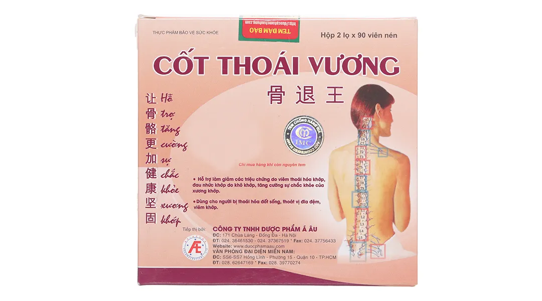Cốt Thoái Vương hỗ trợ làm giảm các triệu chứng do viêm thoái hóa khớp, đau nhức khớp hộp 30 viên 3