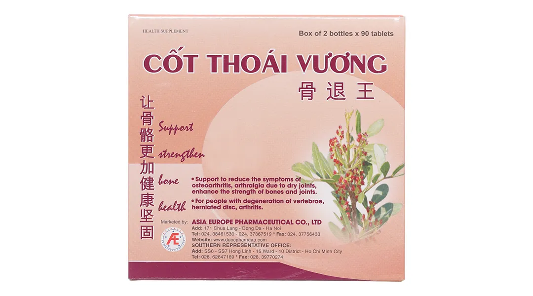 Cốt Thoái Vương hỗ trợ làm giảm các triệu chứng do viêm thoái hóa khớp, đau nhức khớp hộp 30 viên 4