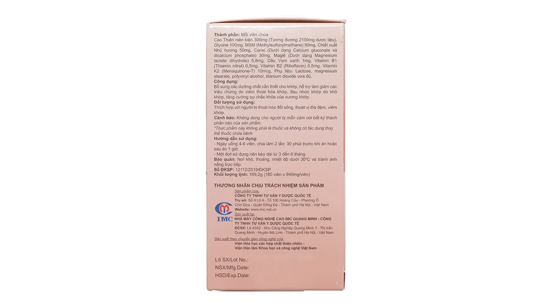 Cốt Thoái Vương hỗ trợ làm giảm các triệu chứng do viêm thoái hóa khớp, đau nhức khớp hộp 30 viên 5