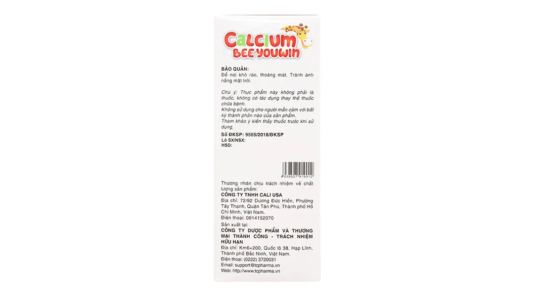 Calcium Beeyouwin Cali Usa hộp 20 ống 4