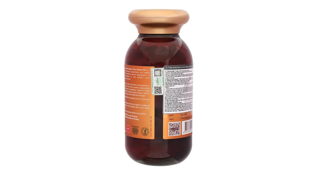 VIÊN UỐNG BỔ SUNG CANXI VÀ VITAMIN D3 GIÚP XƯƠNG CHẮC KHOẺ SPRING LEAF LIQUID CALCIUM PLUS VITAMIN D3 60V 9