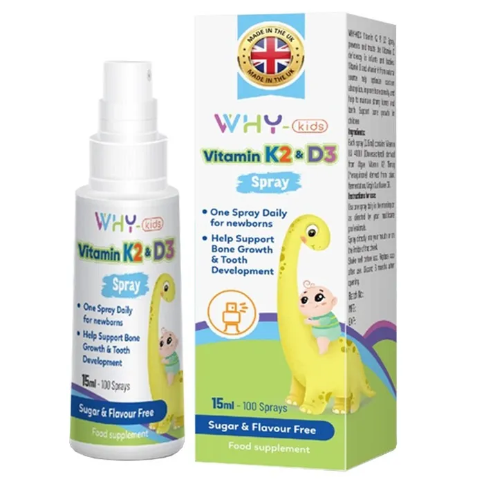 Chai xịt bổ sung vitamin D3 & K2 Why-kids cho trẻ em (Chai 15ml)