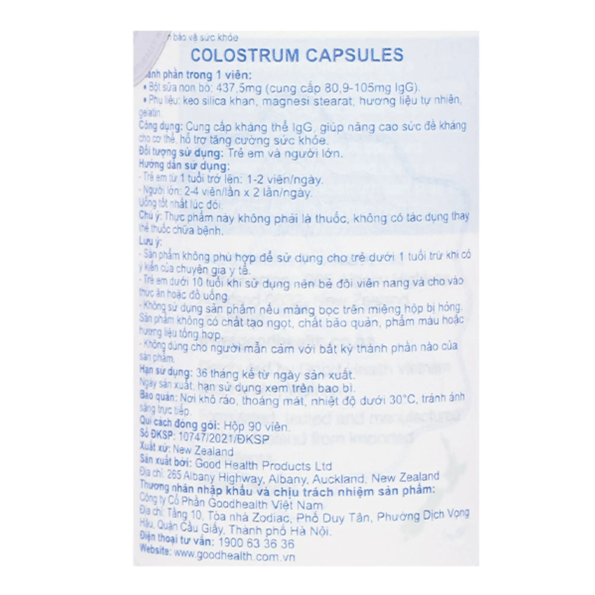 Colostrum Capsules 90 viên - Viên nang sữa non hỗ trợ tăng cường sức đề kháng 5