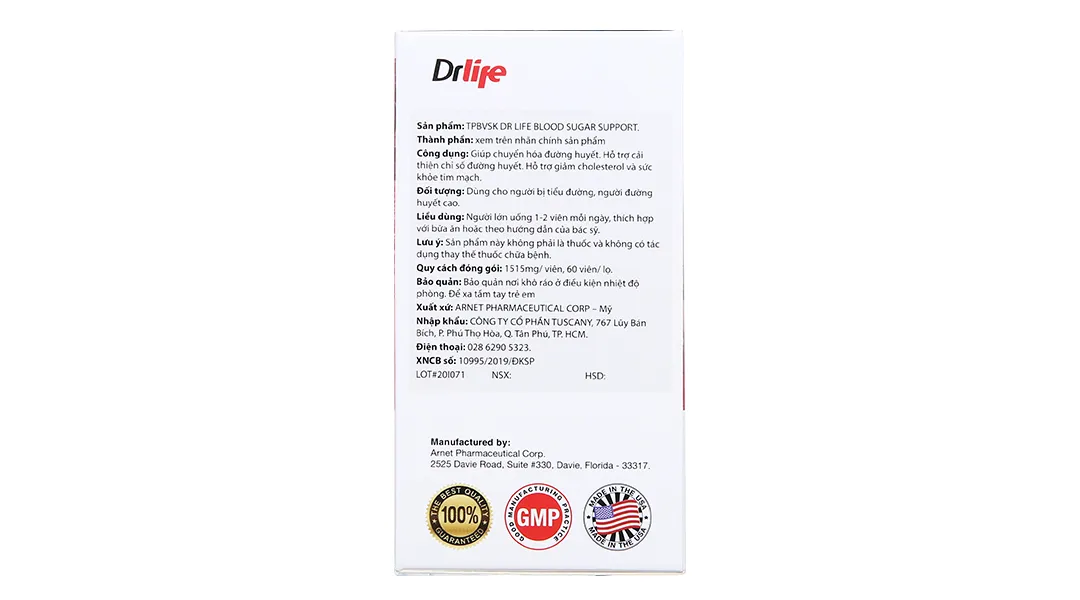 Drlife Blood Sugar Support hỗ trợ cải thiện chỉ số đường huyết hộp 60 viên 6