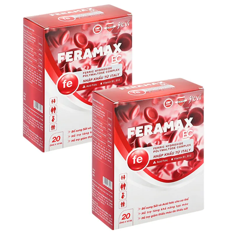 Thực phẩm bảo vệ sức khỏe Feramax Bc hộp 20 ống x 10ml 2