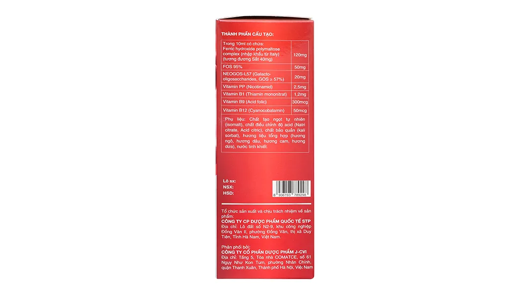 Thực phẩm bảo vệ sức khỏe Feramax Bc hộp 20 ống x 10ml 5