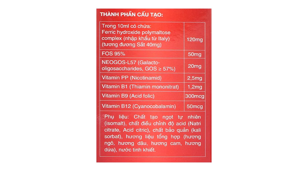 Thực phẩm bảo vệ sức khỏe Feramax Bc hộp 20 ống x 10ml 6