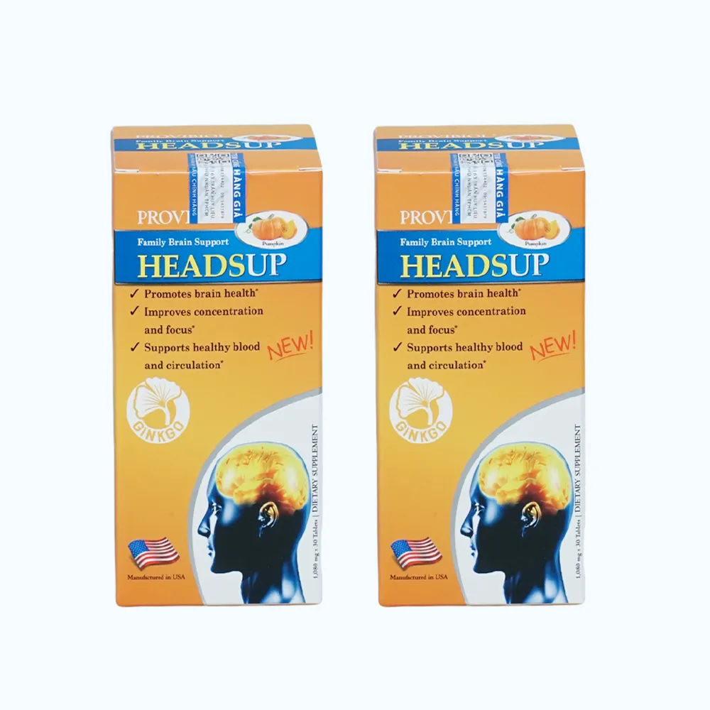 Thực phẩm bảo vệ sức khỏe Provibiol Headsup (Hộp 30 viên) giúp bổ não
