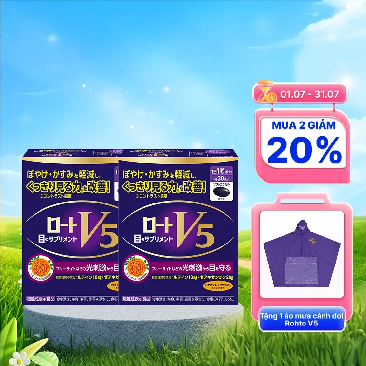 Viên uống bổ mắt Rohto V5 bổ mắt, hỗ trợ cải thiện thị lực (hộp 30 viên)