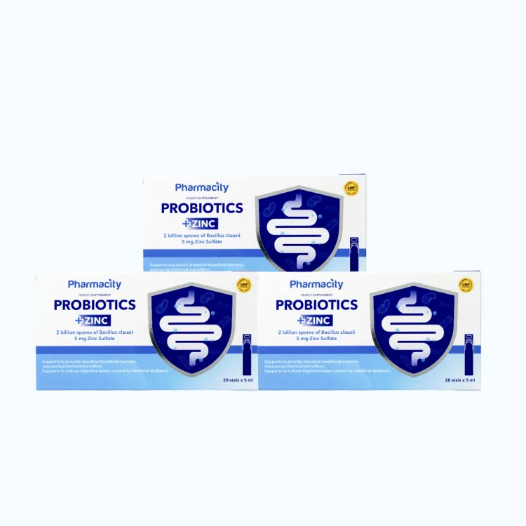 Thực phẩm Probiotics + Zinc bổ sung lợi khuẩn đường ruột (20 ống x 5ml)
