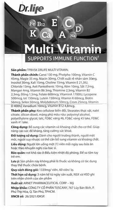 Viên uống Drlife Multi Vitamin tăng cường đề kháng (Hộp 60 viên) 9