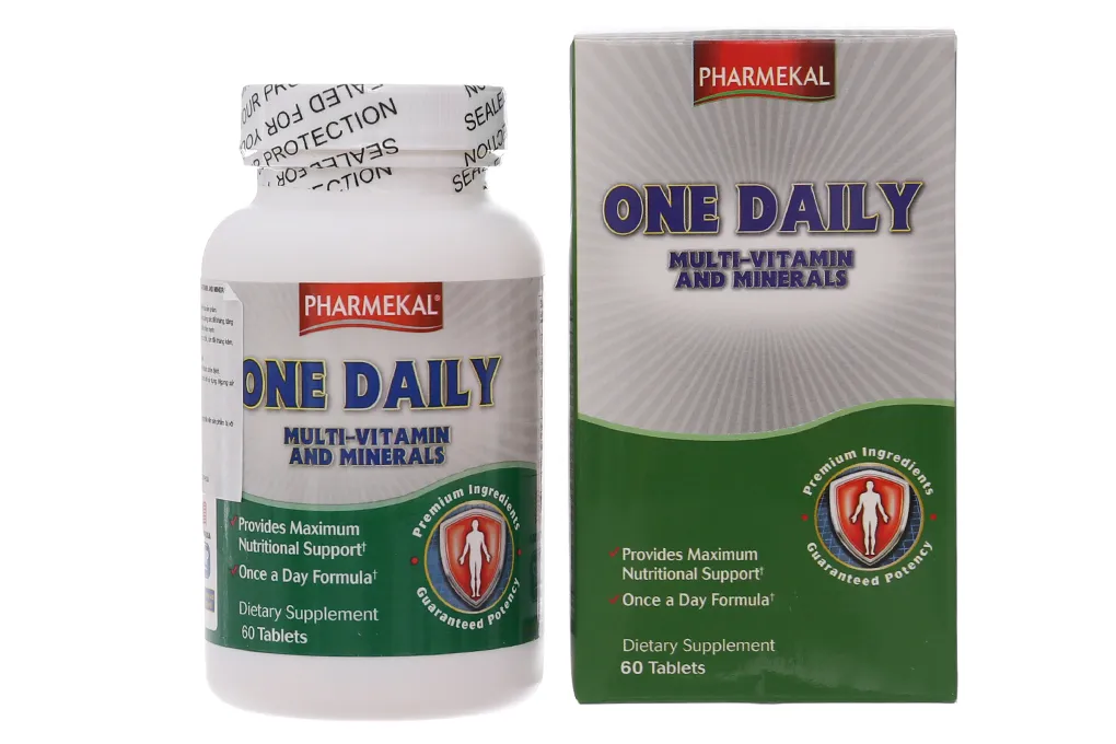 Combo 4 hộp One Daily Multivitamin Pharmekal hỗ trợ giúp bổ sung vitamin và khoáng chất hộp 60 viên 3