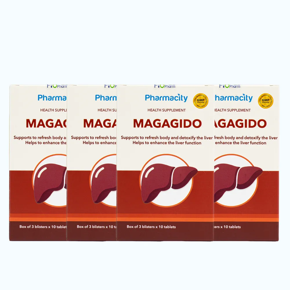 Combo 4 Hộp Viên uống Pharmacity Magagido hỗ trợ thanh nhiệt, giải độc mát gan (30 viên)