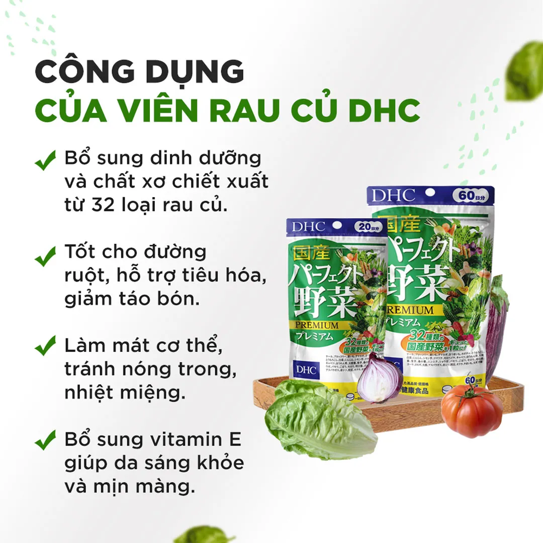 Combo Thực Phẩm Bảo Vệ Sức Khỏe DHC Zinc + Thực Phẩm Bảo Vệ Sức Khỏe DHC Perfect Vegetable – Premium Japanese Harvest 6