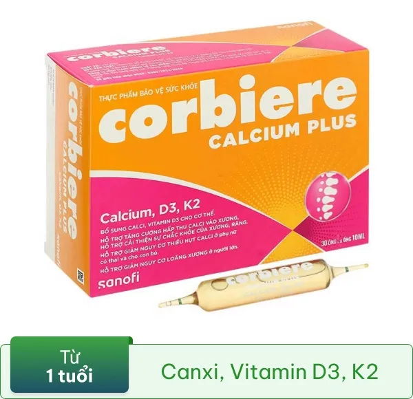 CORBIERE CALCIUM PLUS SANOFI 3X10 ỐNG