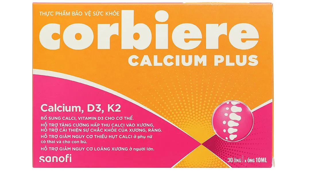 CORBIERE CALCIUM PLUS SANOFI 3X10 ỐNG 3