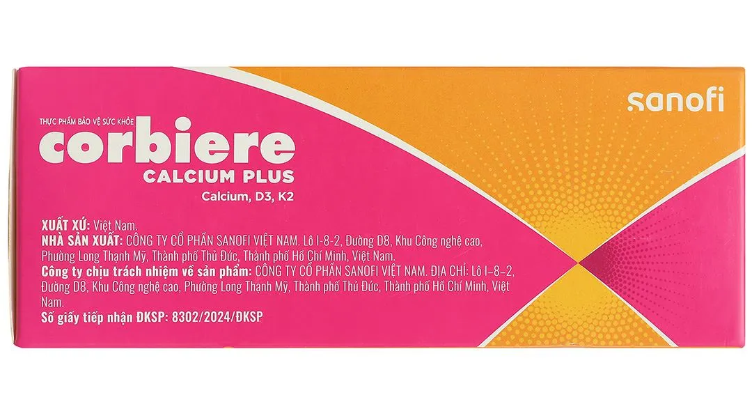 CORBIERE CALCIUM PLUS SANOFI 3X10 ỐNG 6