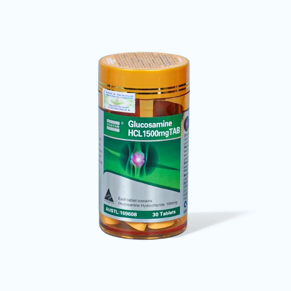 Costar Glucosamine HCl 1500mg (hộp 30 viên) giúp cải thiện sức khỏe xương khớp