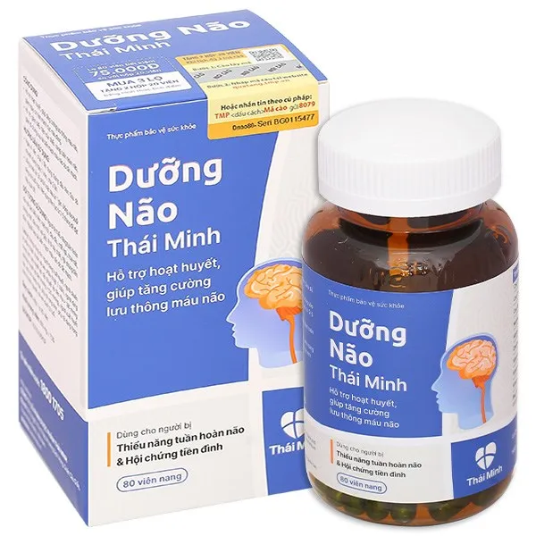 Dưỡng Não Thái Minh hỗ trợ hoạt huyết, giúp lưu thông máu não hộp 80 viên