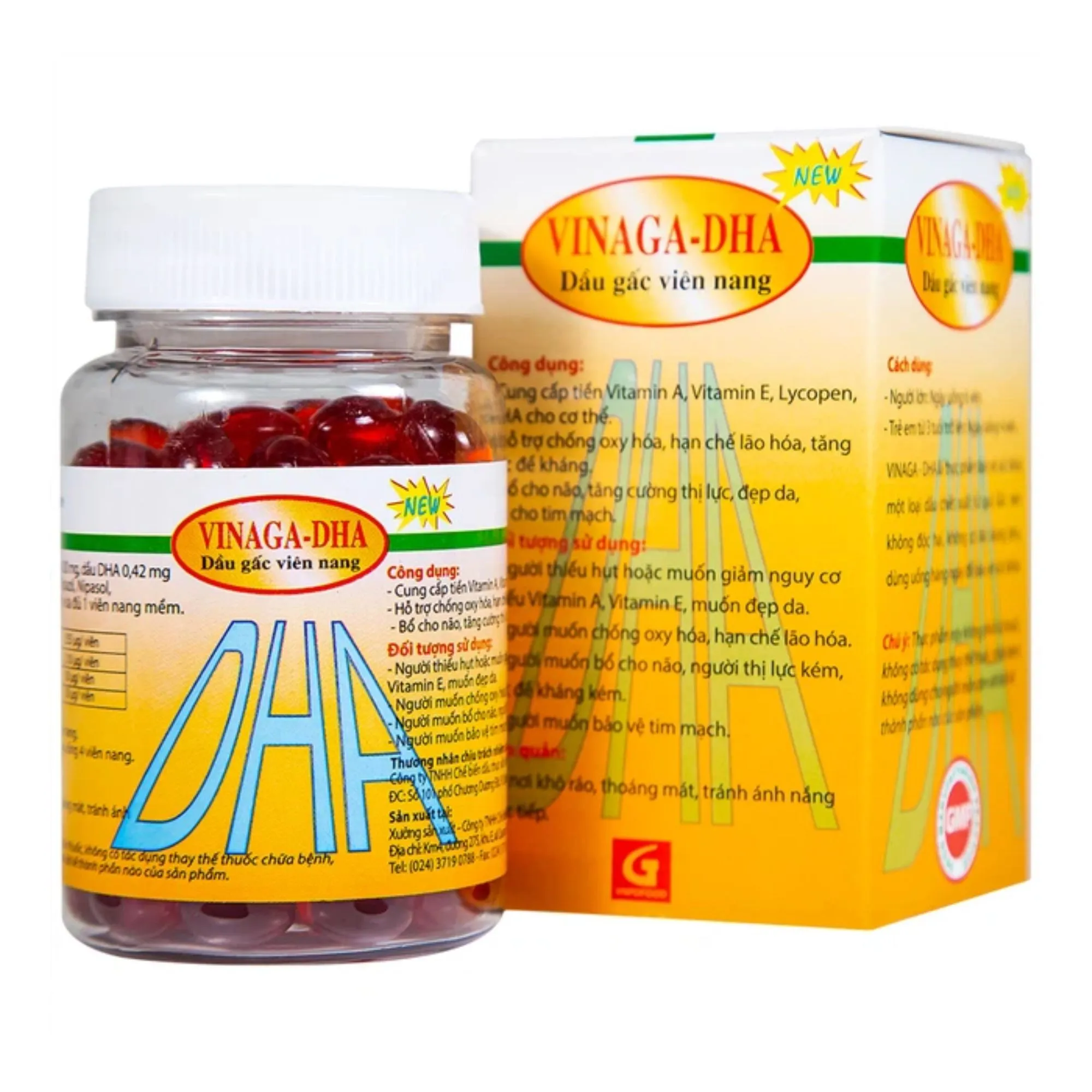 Dầu gấc viên nang Vinaga-DHA: Bổ sung DHA, chống lão hóa, tăng cường thị lực