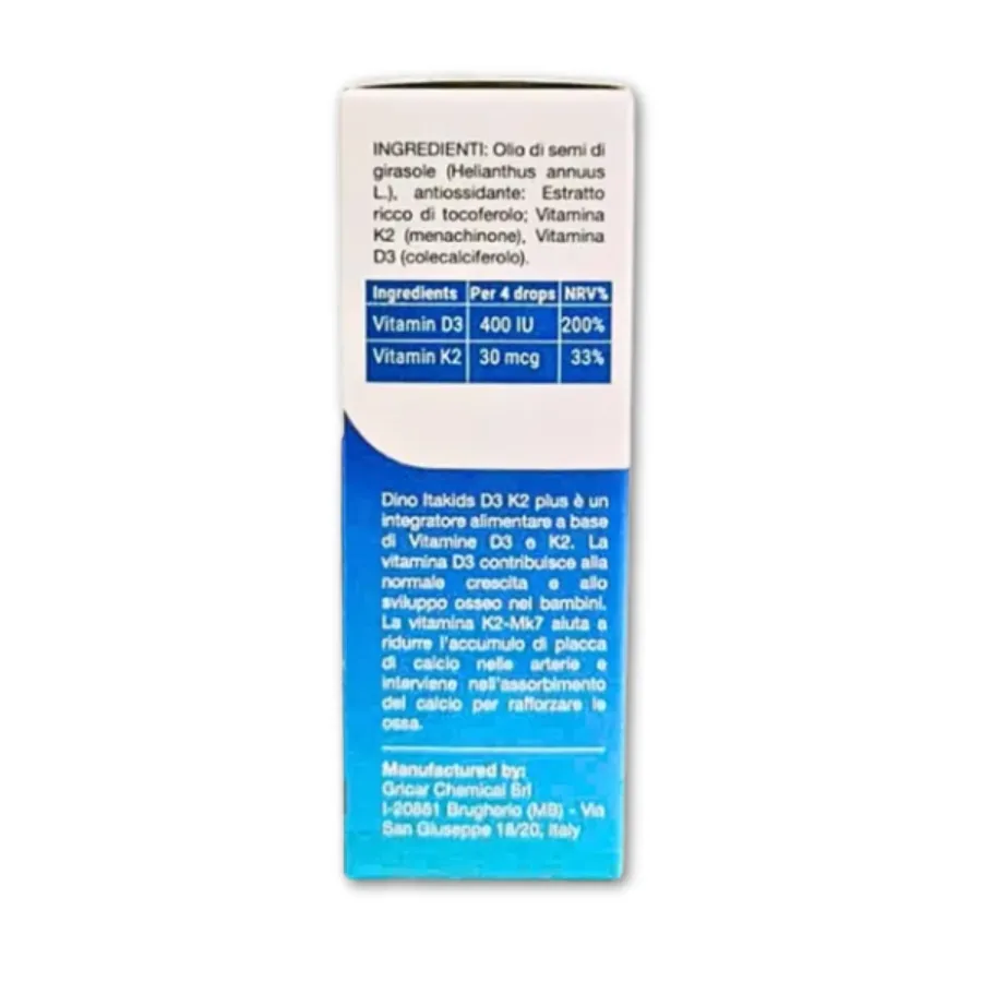 Dino Itakids D3 K2 Plus hỗ trợ bổ sung vitamin giúp hấp thu canxi (10ml) 2
