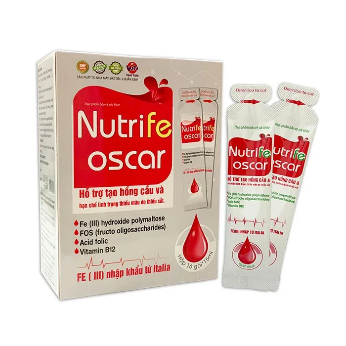 Dung dịch uống bổ máu Nutrife Oscar (Hộp 16 gói x 15ml)
