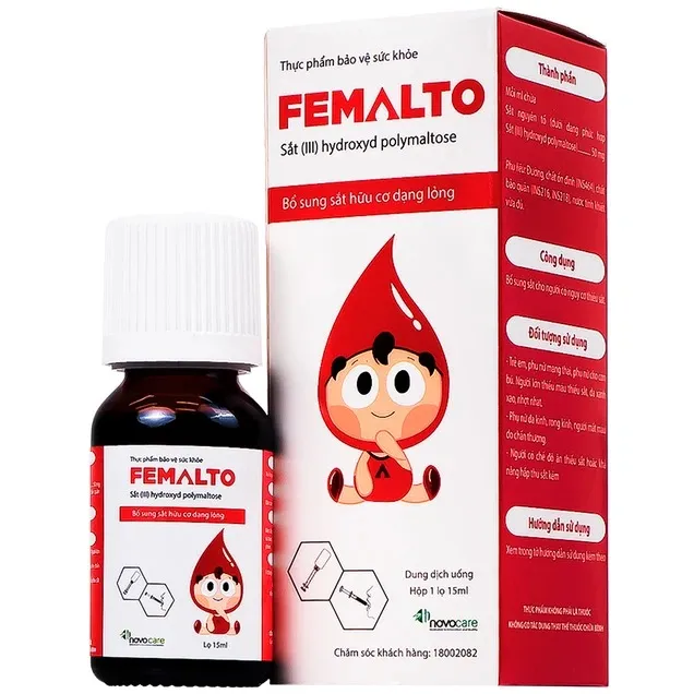 Dung dịch uống Femalto Novocare bổ sung sắt do thiếu sắt (15ml)