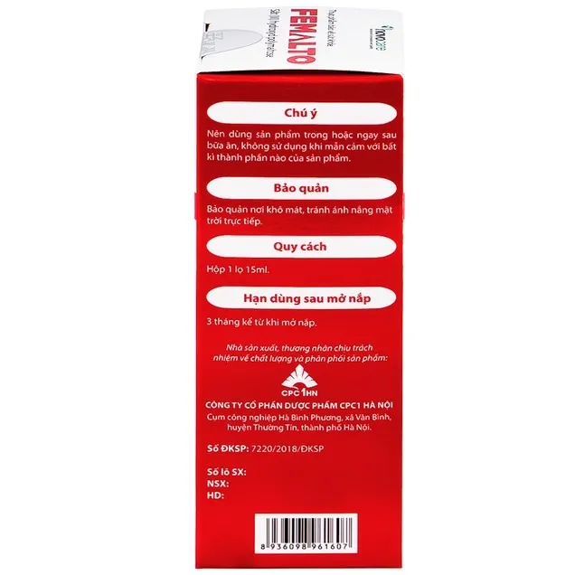 Dung dịch uống Femalto Novocare bổ sung sắt do thiếu sắt (15ml) 6