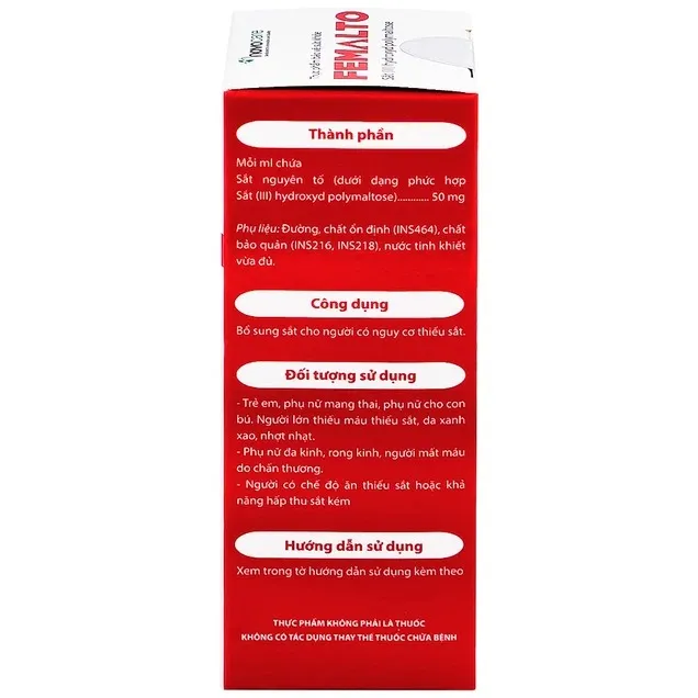 Dung dịch uống Femalto Novocare bổ sung sắt do thiếu sắt (15ml) 7