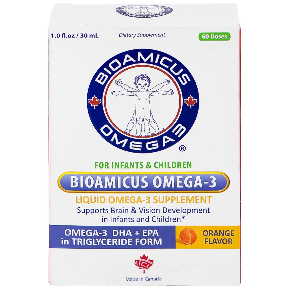 DUNG DỊCH UỐNG HỖ TRỢ BỔ NÃO BIOAMICUS OMEGA-3 30ML 7