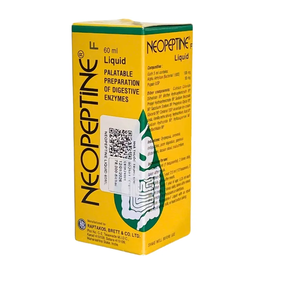 Dung dịch uống Neopeptine F Drops Raptakos hỗ trợ tăng cường tiêu hóa và hấp thu thức ăn (60ml) 3