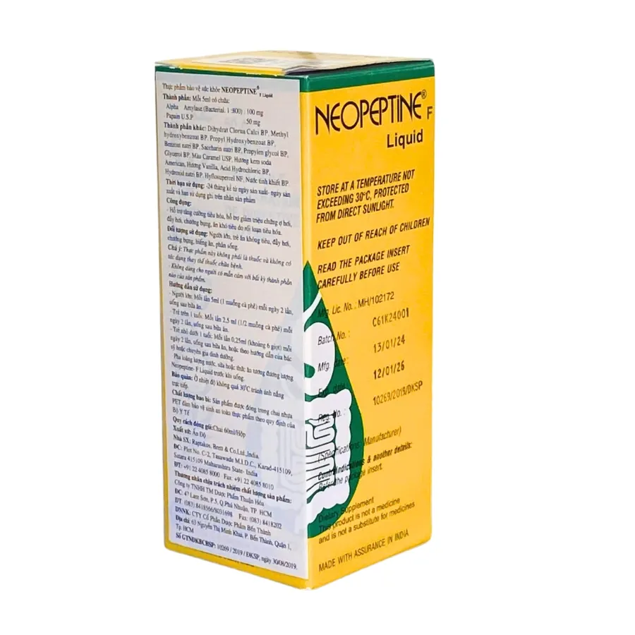 Dung dịch uống Neopeptine F Drops Raptakos hỗ trợ tăng cường tiêu hóa và hấp thu thức ăn (60ml) 5