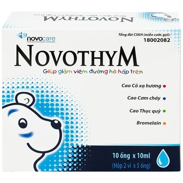 Dung dịch uống Novothym Novocare tăng sức đề kháng, giảm cảm cúm, viêm họng (2 vỉ x 5 ống) 3