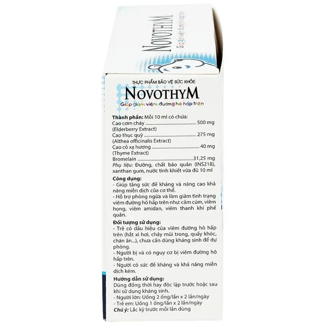 Dung dịch uống Novothym Novocare tăng sức đề kháng, giảm cảm cúm, viêm họng (2 vỉ x 5 ống) 4