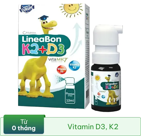 CHAI XỊT HỖ TRỢ HẤP THỤ CANXI LINEABON K2+D3 ERGOPHARMA 10ML