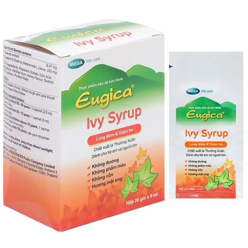 Eugica Ivy Syrup hỗ trợ giảm ho, giảm đờm hộp 20 gói x 5ml 2