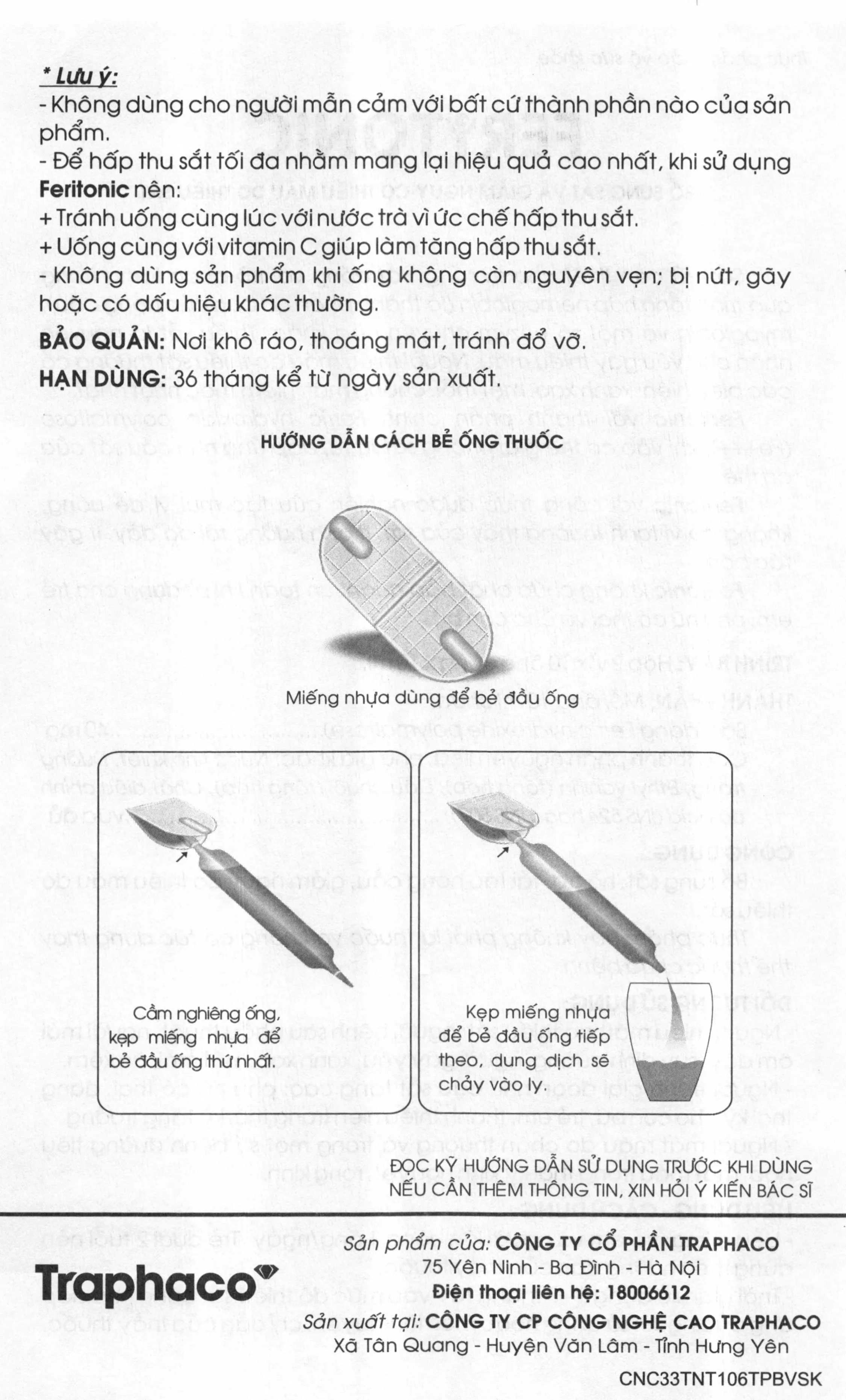 SIRO BỔ SUNG SẮT FERITONIC TRAPHACO 2X10 ỐNG 9