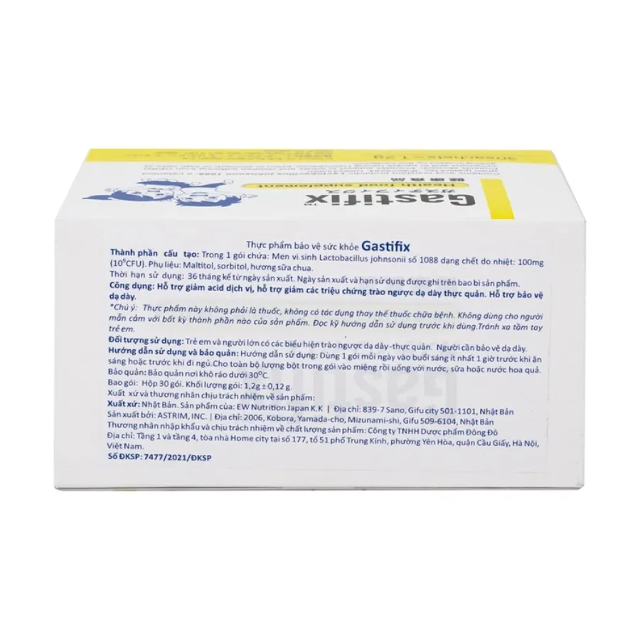 Gastifix EW Nutrition - Hỗ trợ tiêu hóa, giảm trào ngược dạ dày (Hộp x 30 gói) 5